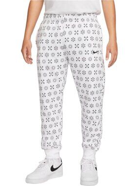 Nike Club Fleece Monogram Joggers Pants Mens Size L Fleece Sweatpants White NWT